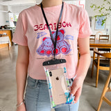 Husa subacvatica Kids Waterproof Flippy, Snowproof, Universala, cu Snur, pentru telefon sau documente, Dino, Negru - vivimall.ro