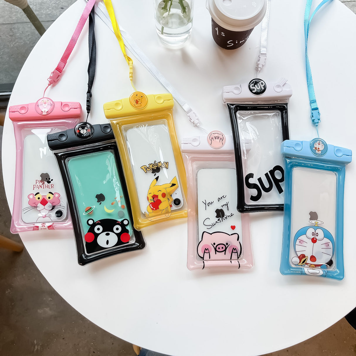 Husa subacvatica Mascot Waterproof Flippy, Snowproof, Universala, cu Snur, pentru telefon sau documente, Piggy, Roz - vivimall.ro