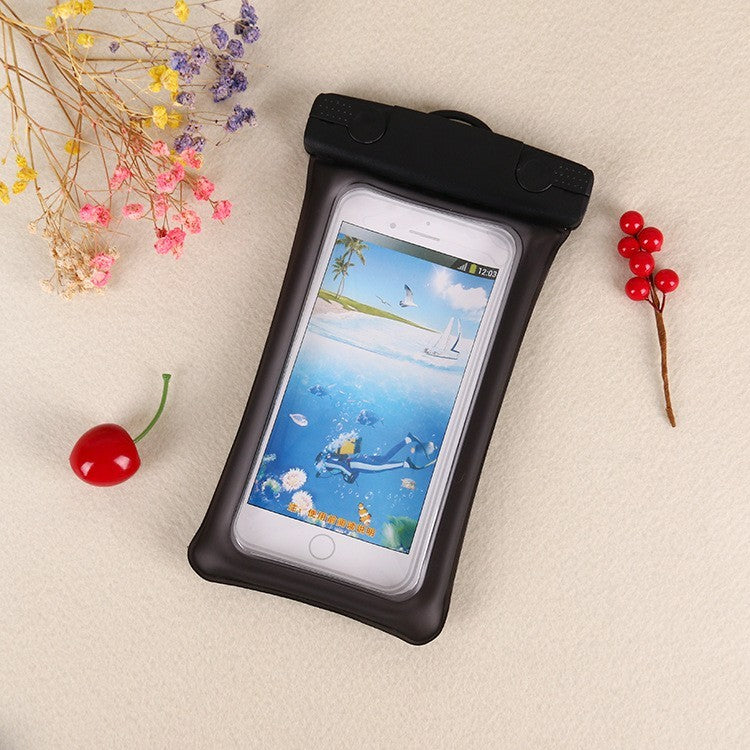 Husa subacvatica Matte Cushion Waterproof Flippy, Snowproof, Universala, cu Snur, pentru telefon sau documente, Negru - vivimall.ro