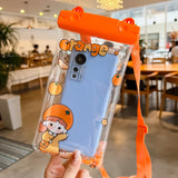 Husa subacvatica Waterproof Flippy, Snowproof, Universala, Impermeabila, pentru telefon sau documente, cu snur, Orange Girl, Portocaliu - vivimall.ro