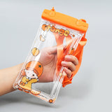 Husa subacvatica Waterproof Flippy, Snowproof, Universala, Impermeabila, pentru telefon sau documente, cu snur, Orange Girl, Portocaliu - vivimall.ro