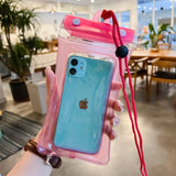 Husa subacvatica Zip Waterproof Flippy, Snowproof, Universala, Impermeabila, cu Snur, pentru telefon sau documente, Roz - vivimall.ro