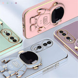 Husa Telefon 2in1, Vivimall, Compatibila Huawei Mate 50 Pro, Carcasa TPU cu Suport Inclus Tip Astronaut, Protectie Camere, Roz - vivimall.ro