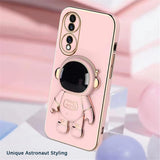 Husa Telefon 2in1, Vivimall, Compatibila Huawei P50 Pro, Carcasa TPU cu Suport Inclus Tip Astronaut, Protectie Camere, Roz - vivimall.ro