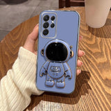 Husa Telefon 2in1, Vivimall, Compatibila Samsung Galaxy S24 Plus, Carcasa TPU cu Suport Inclus Tip Astronaut, Protectie Camere, Albastru - vivimall.ro