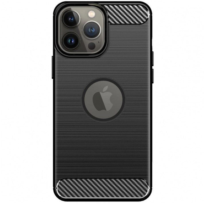 Husa Protectie, Vivimall, compatibila Apple iPhone 15, Carcasa TPU Carbon, 1.5 mm, Negru - vivimall.ro