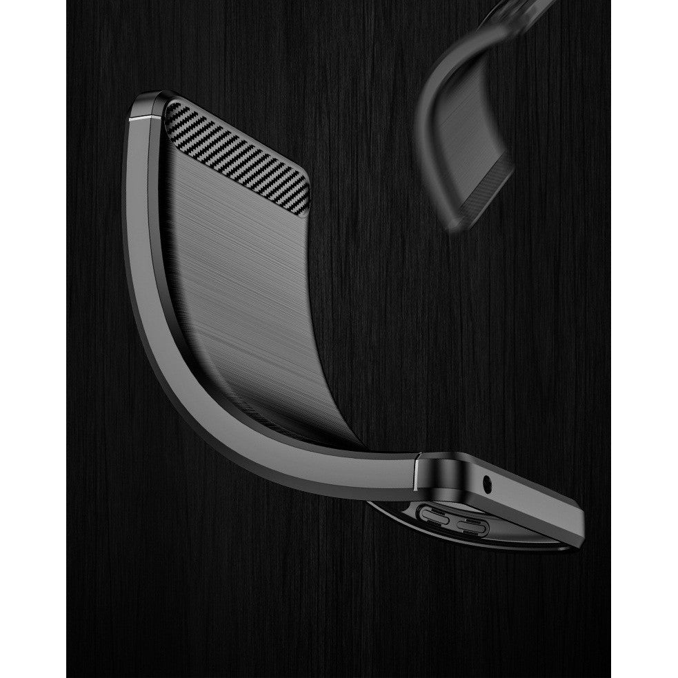 Husa Protectie, Vivimall, compatibila Apple iPhone 15 Plus, Carcasa TPU Carbon, 1.5 mm, Negru - vivimall.ro