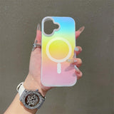 Husa Telefon, Vivimall, Compatibila iPhone 17, Model Cameleon, Magsafe, Schimbare Gradient de Culoare din Unghiuri Diferite, Multicolor - vivimall.ro