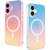 Husa Telefon, Vivimall, Compatibila iPhone 17, Model Cameleon, Magsafe, Schimbare Gradient de Culoare din Unghiuri Diferite, Multicolor - vivimall.ro