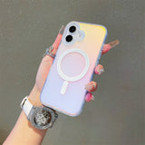 Husa Telefon, Vivimall, Compatibila iPhone 17, Model Cameleon, Magsafe, Schimbare Gradient de Culoare din Unghiuri Diferite, Multicolor - vivimall.ro