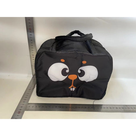 Geantă Frigorifică, Vivimall, cu Desene Animat, Portabilă pentru Copii, de Prânz, din Pânză Oxford, 22x14x19 cm, Model Veverita, Negru - vivimall.ro