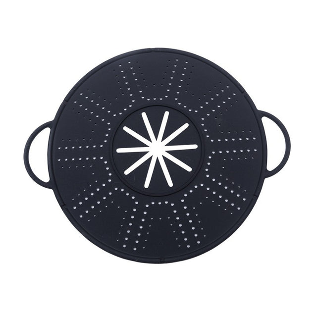 Capac Sita pentru Tigaie, Vivimall, 28 inch, Capac din Silicon pentru Scuregere, Rezistent la Remperaturi ridicate, Anti-Stropire, Deflector de Ulei, Negru - vivimall.ro