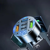 Incarcator Auto 5 in 1, Vivimall, 3 x Port USB Fast Charge QC3.1 si 2 x Type C, PD 65W, Negru - vivimall.ro