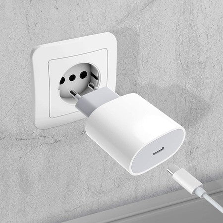 Incarcator compatibil cu iPhone, USB Type-C, Fast charge, Putere 20W, Vivimall, Alb - vivimall.ro