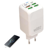 Incarcator Multifunctional, Vivimall®, 6 Porturi (2 x PD Type C + 4 USB), 150 W, 5V, 2.4A, Incarcare Rapida, 4.4 x 4.4 x 11 cm, Alb - vivimall.ro
