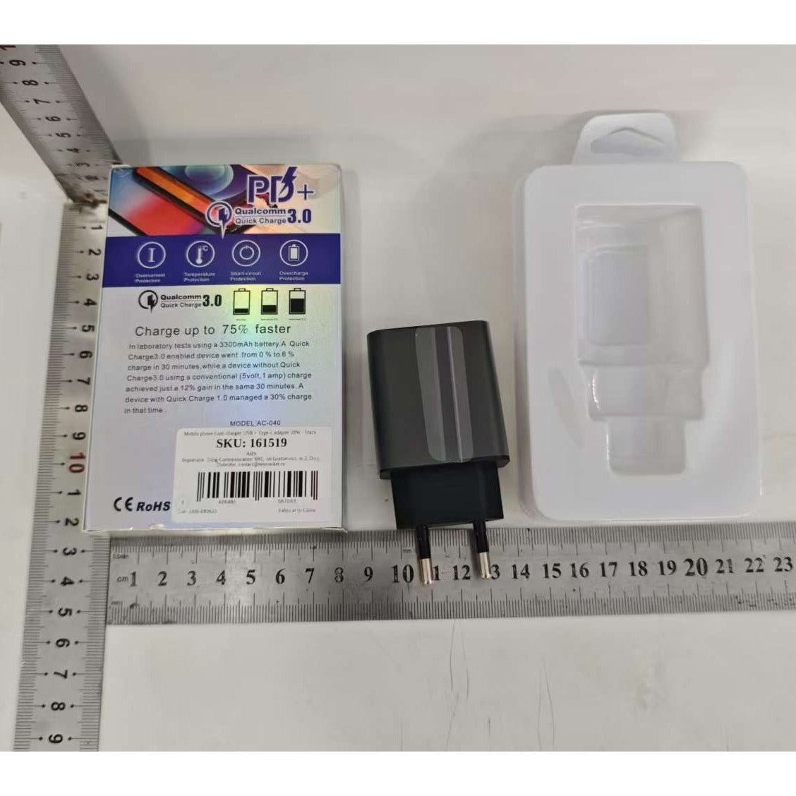 Incarcator Rapid PD QC3.0, Vivimall, 2 Porturi, USB + Type C, 20W, Incarcare Rapida, Protectie Supraincalzire, 9.5 x 5.3 x 5.8 cm, Negru - vivimall.ro