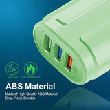 Incarcator Rapid QC3.0, Vivimall, 3 Porturi USB, 2.1A, 18W, din ABS, Protectie Supraincalzire, Gama Macarons, Verde - vivimall.ro