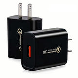 Incarcator Retea Fast Charge 5V3A, Vivimall, Capat STANDARD EUROPEAN QC 3.0, 18W, Fara Cablu, Negru - vivimall.ro