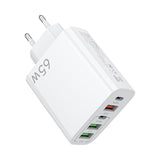 Incarcator Retea, Vivimall, 5 Porturi, 65W Fast Charge, 3 x USB, 2 x Type-C, Universal Compatibil iPhone, Huawei, Samsung, Xiaomi, Alb - vivimall.ro