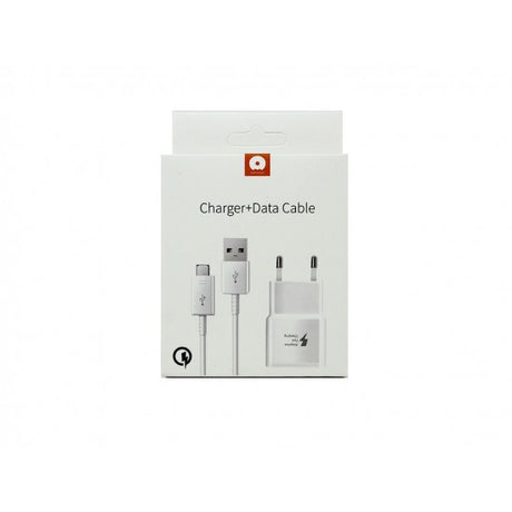 Incarcator Retea Quick Charge 2.0   Cablu Micro-USB WUW-T19 Flippy Blister, Alb - vivimall.ro
