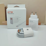 Incarcator Retea Super Charge pentru Telefon, Vivimall, 67W Standard UE, Port USB-B cu Cablu TYPE-C de 1m Inclus, Alb - vivimall.ro