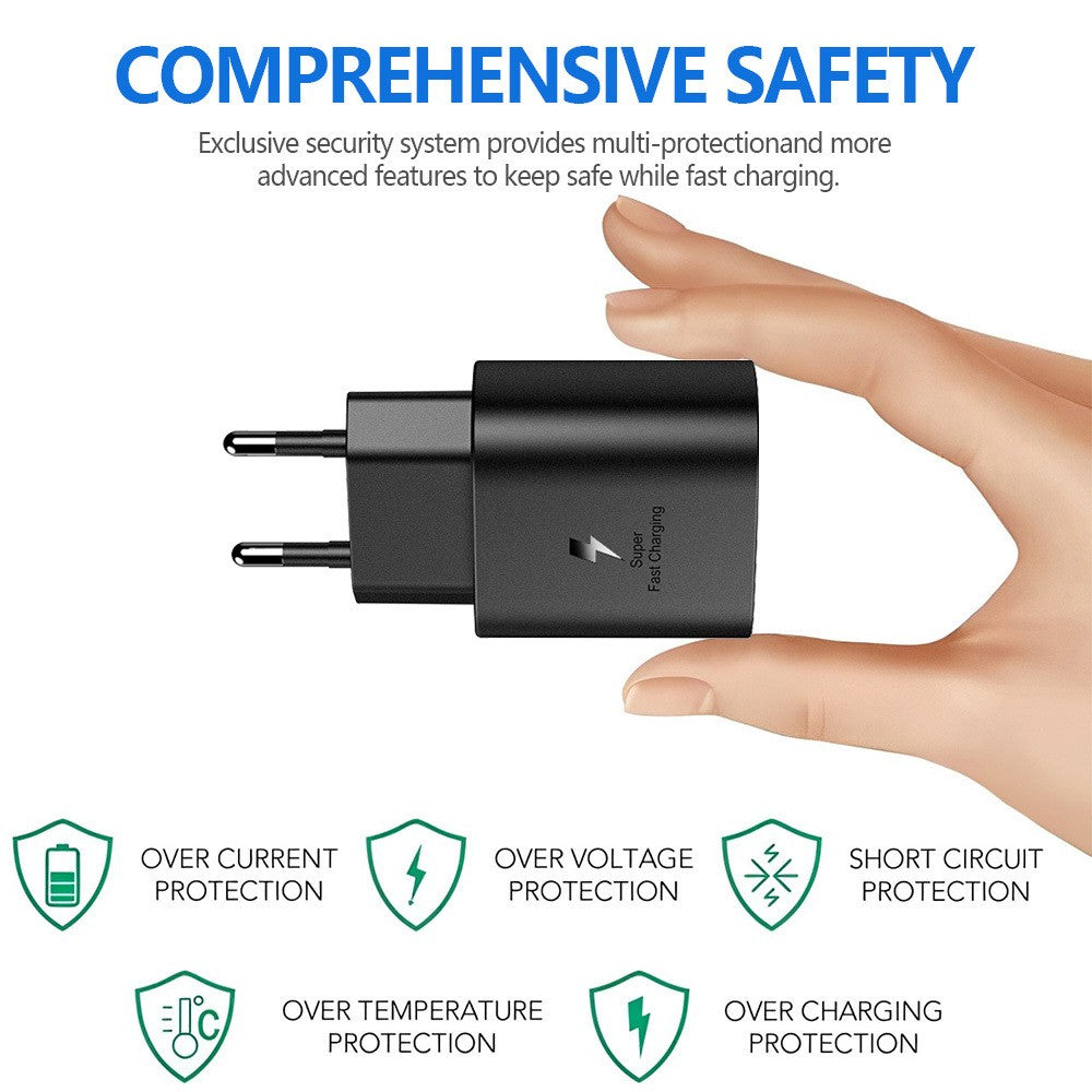 Incarcator Super Fast Charge, Vivimall, Incarcator Retea Universal, Compatibil cu Port USB-C, Power Delivery 25W, Negru - vivimall.ro