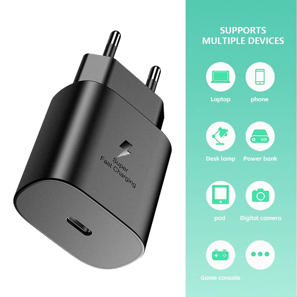 Incarcator Super Fast Charge, Vivimall, Incarcator Retea Universal, Compatibil cu Port USB-C, Power Delivery 25W, Negru - vivimall.ro