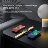 Incarcator Wireless Magnetic/Pliabil 3in1, Vivimall, Multifunctional de Birou, 15W, Compatibil cu iOS/Android, 25 x 7.5 x 1 cm, Negru - vivimall.ro