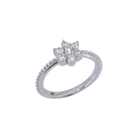 Inel Argint 925 Floare cu Zirconii, Marime 54 - vivimall.ro