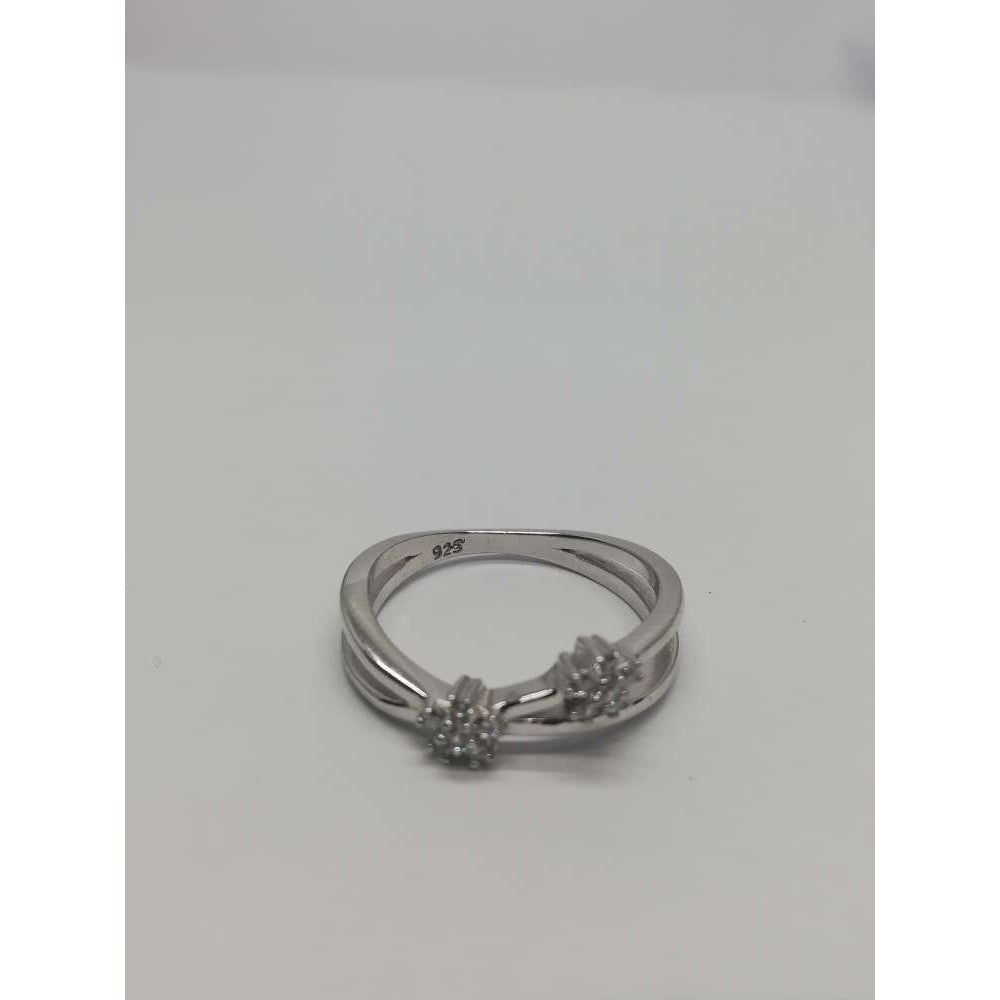 Сребърен пръстен 925, цветя с цирконий M51