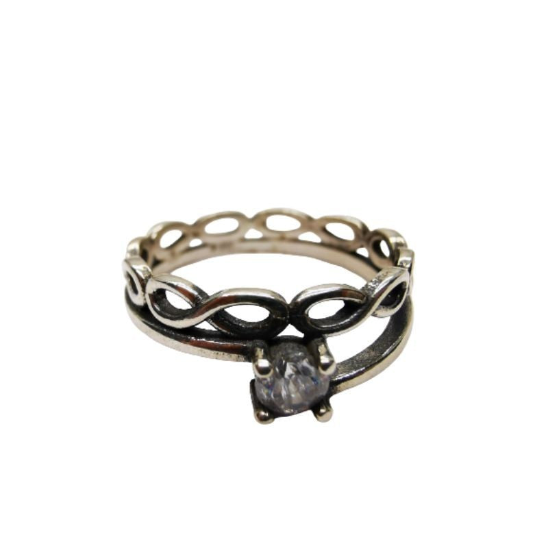 Inel, Jolie Silver, Argint 925 Impletit cu Piatra M 59 - vivimall.ro