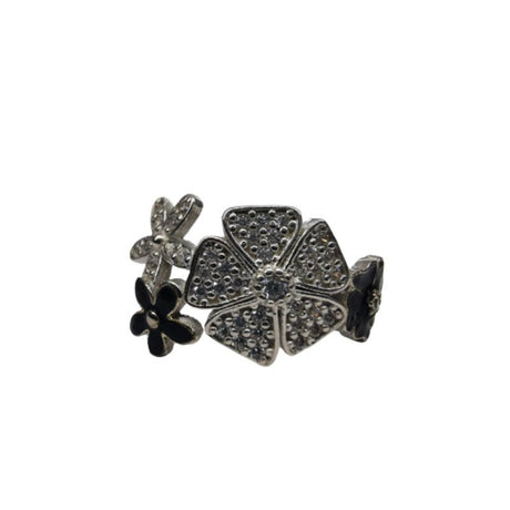 Inel, Jolie Silver, Argint 925 Trifoi cu Email Negru M 52 - vivimall.ro