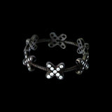 Inel circular din Argint 925 cu zirconii, placat cu rodiu negru, marimea 51 - vivimall.ro