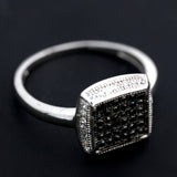 Inel de dama din Argint 925 cu model patrat si zirconii, marimea 53 - vivimall.ro