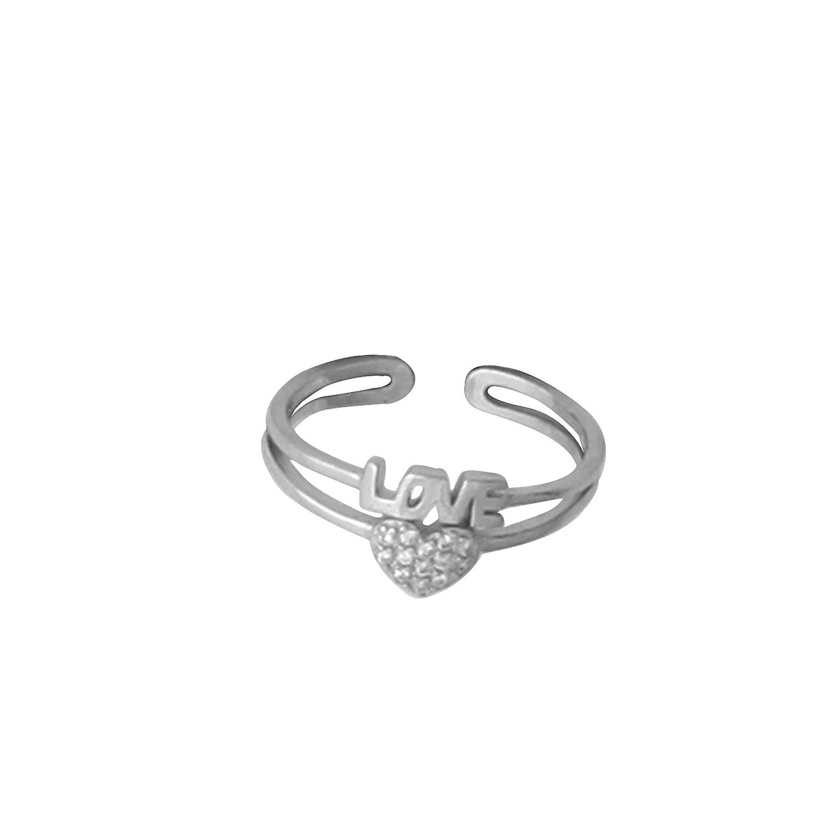 Inel din Argint 925 Disconnected, placat cu rodiu si zirconii, 49 mm - vivimall.ro