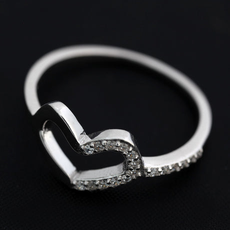Inel din Argint 925, model Inima cu pietre, marimea 49 - vivimall.ro