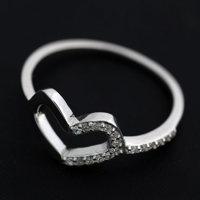 Inel din Argint 925, model Inima cu pietre, marimea 49 - vivimall.ro