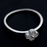 Inel din Argint 925, Trifoi cu Pietre, marimea 52