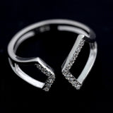 Inel Disconnected din Argint 925, Romb, 49 mm - vivimall.ro