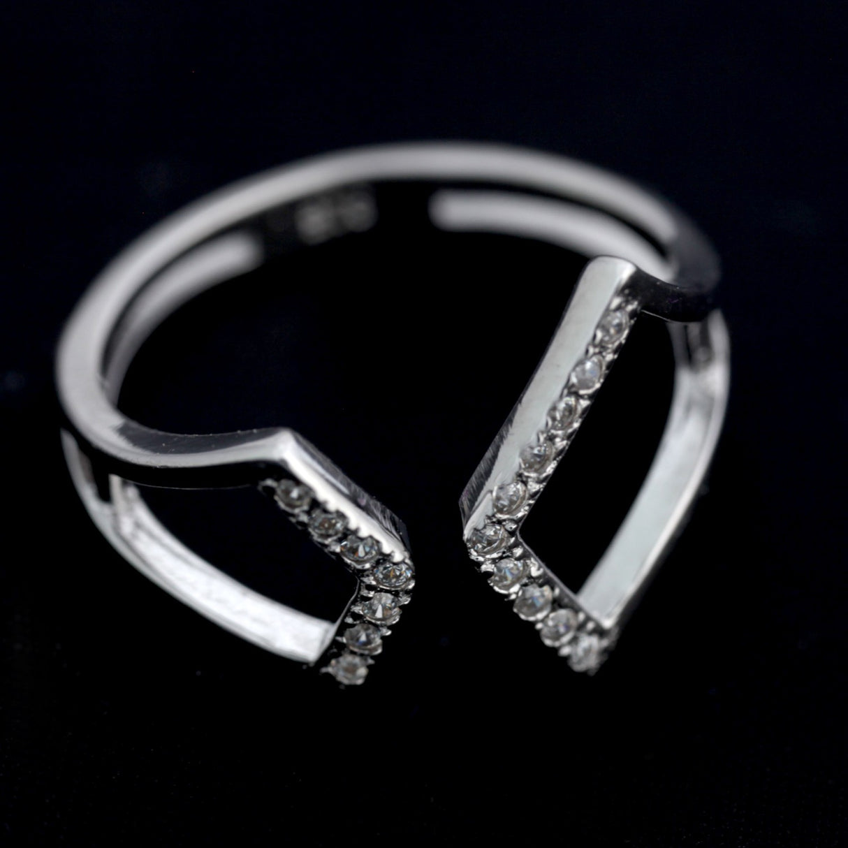 Inel Disconnected din Argint 925, Romb, 49 mm - vivimall.ro