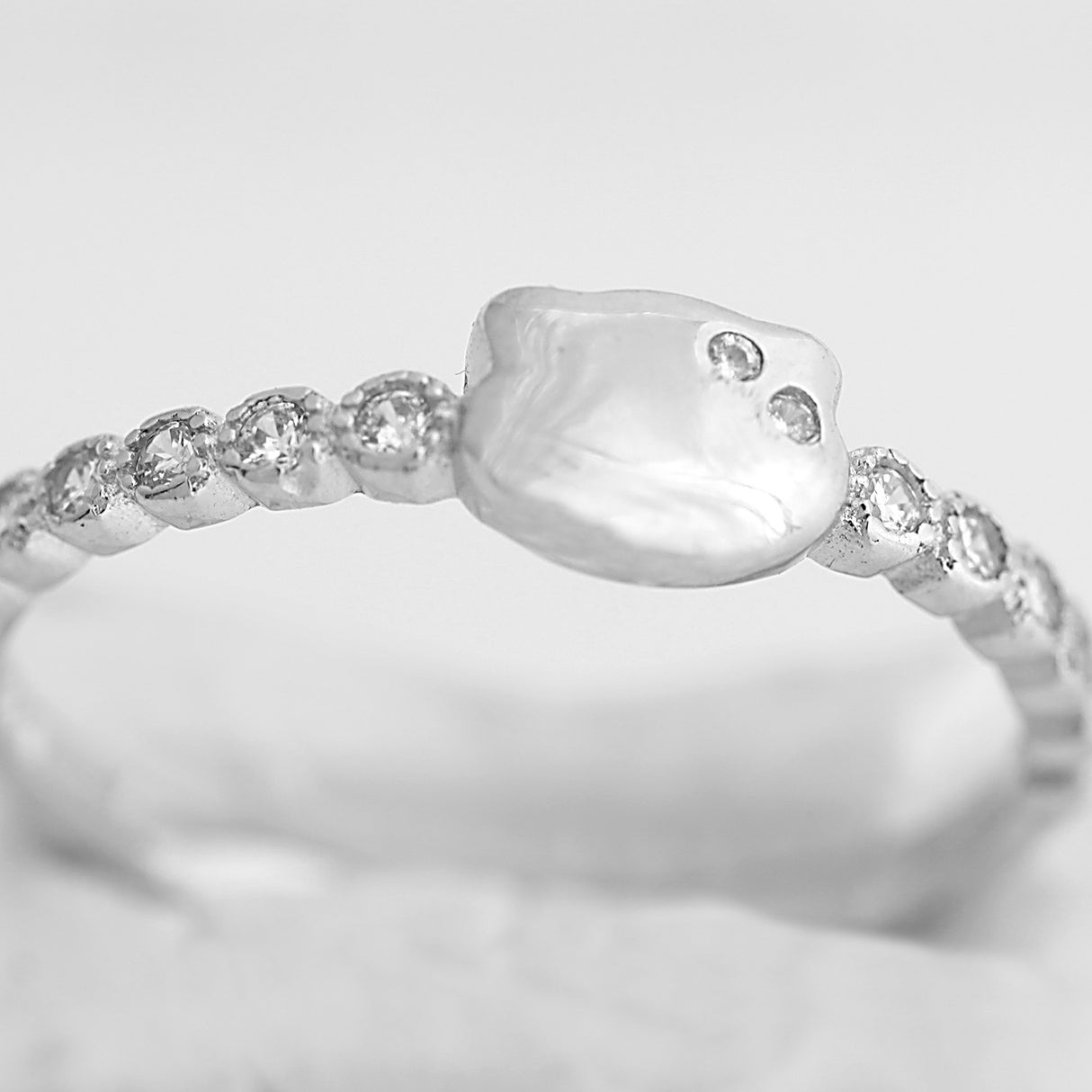 Inel Pisicuta din Argint 925 cu Zirconii, marimea 52