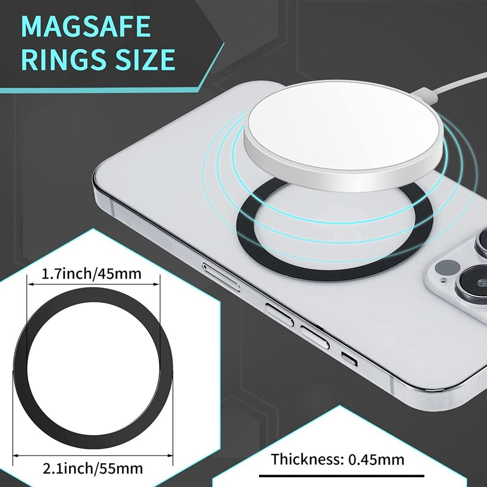 Inel Magnetic incarcare fara fir, montare auto, MagSafe Silicone pentru Apple iPhone 12 / 13 / 14, Rosu - vivimall.ro