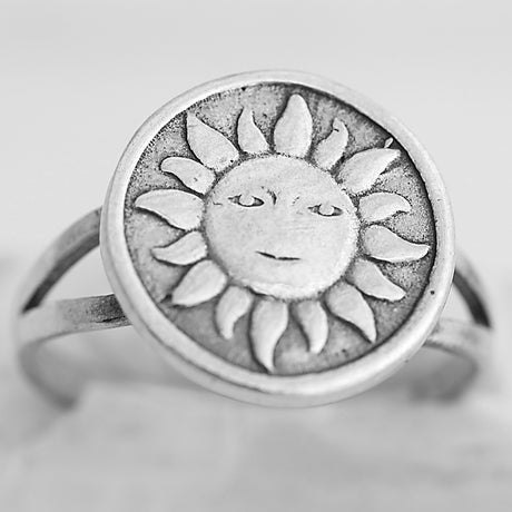 Inel patinat din Argint 925, Happy Sunshine, marimea 51 - vivimall.ro