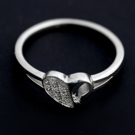 Inel Shinny Heart din Argint 925, placat cu rodiu, marimea 52