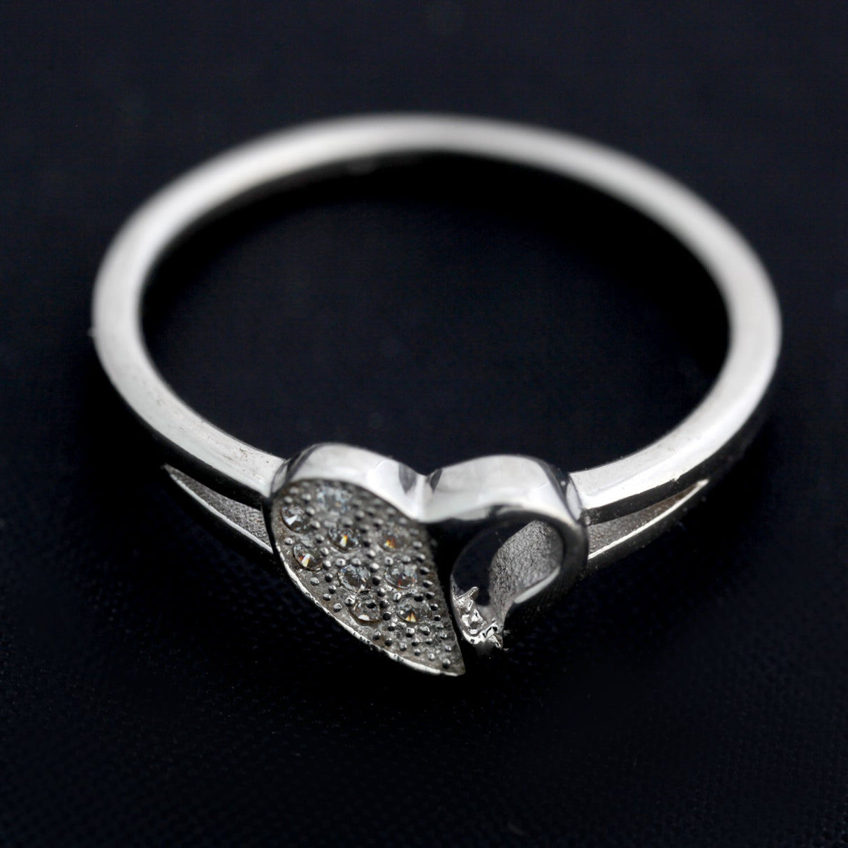 Inel Shinny Heart din Argint 925, placat cu rodiu,  marimea 55 - vivimall.ro