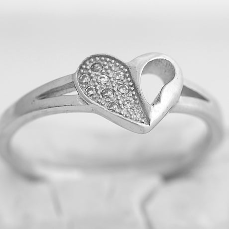 Inel Shinny Heart din Argint 925, placat cu rodiu,  marimea 55 - vivimall.ro