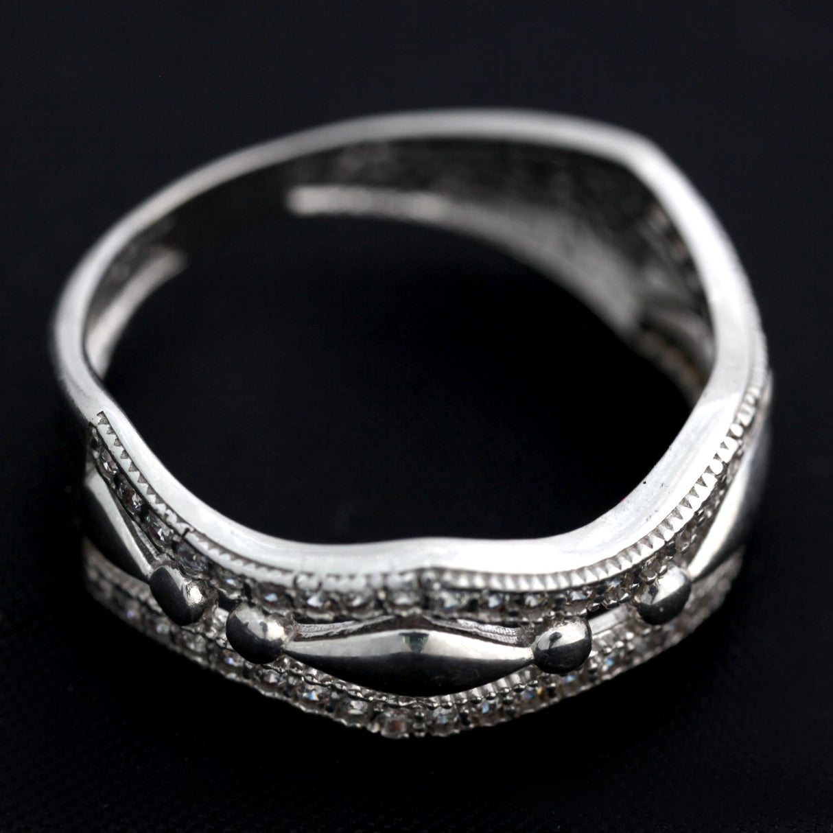 Inel tip verigheta cu zirconii, Argint 925, marimea 56 - vivimall.ro