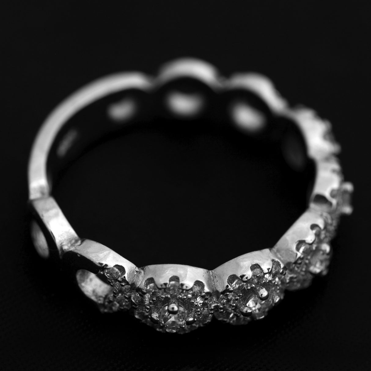 Inel tip verigheta din Argint 925, cu cercuri si pietre, marimea 54 - vivimall.ro