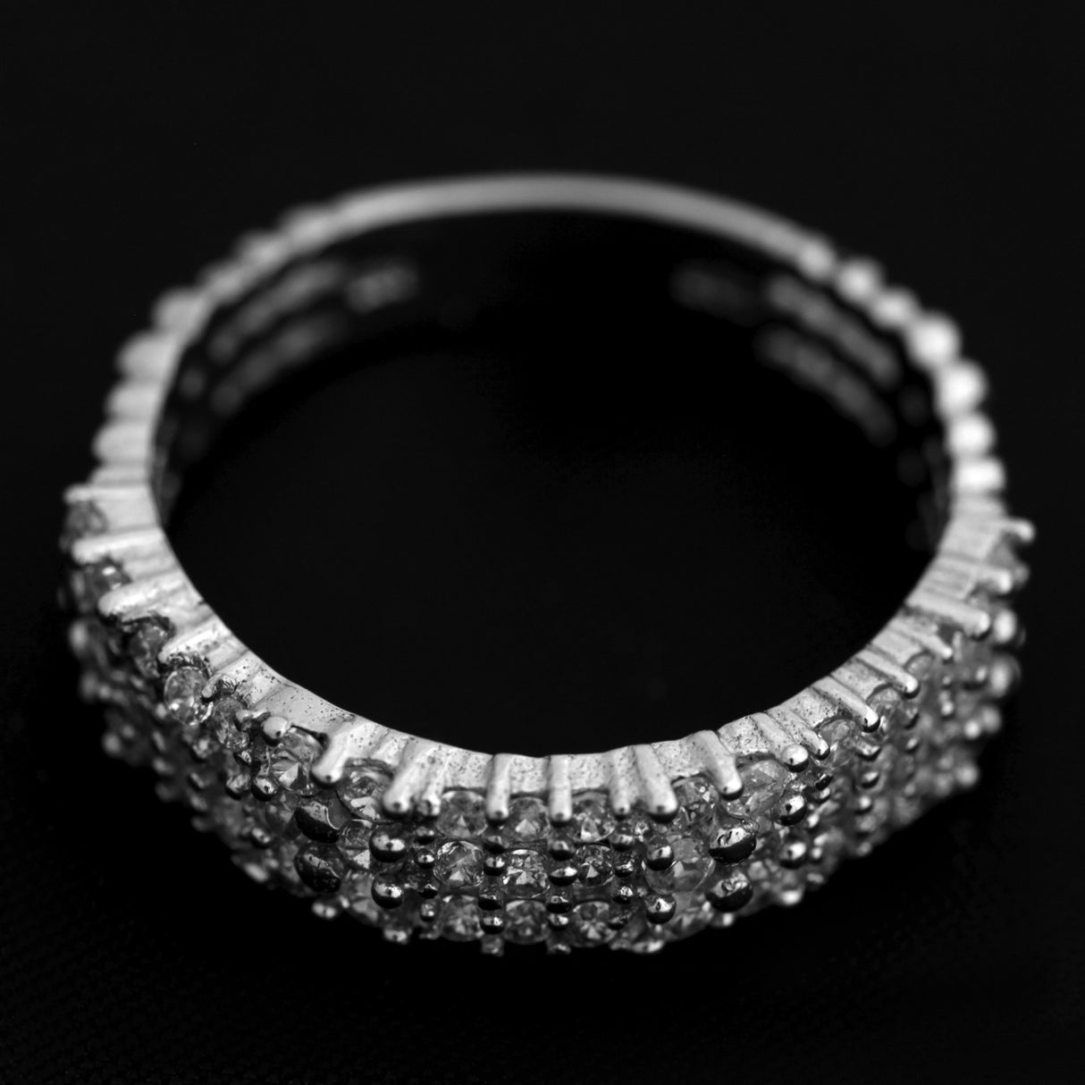 Inel tip verigheta din Argint 925, incrustat cu zirconii, marimea 57