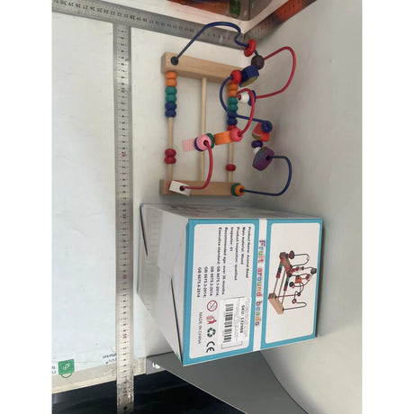 Jucarie din Lemn Montessori, Vivimall, Labirint Motricitate cu Abac si Animalute, Rollercoaster pentru Copii, Educativ, Dezvoltarea Abilitatilor Motorii, Numaratoare, 22x17x15 cm, Multicolor - vivimall.ro